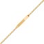 Pulsera oro 18k placa barbada de 14.5 cm